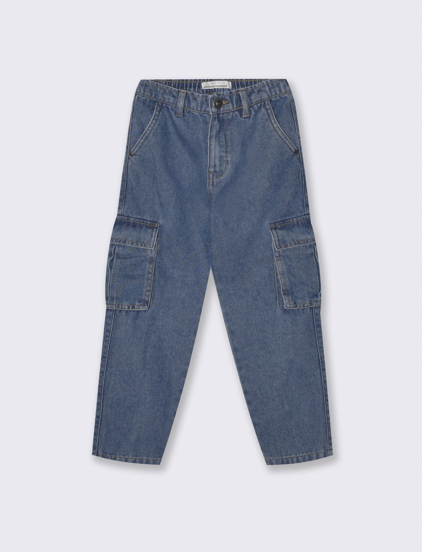 Jeans cargo in cotone per bimbi stylish - Denim