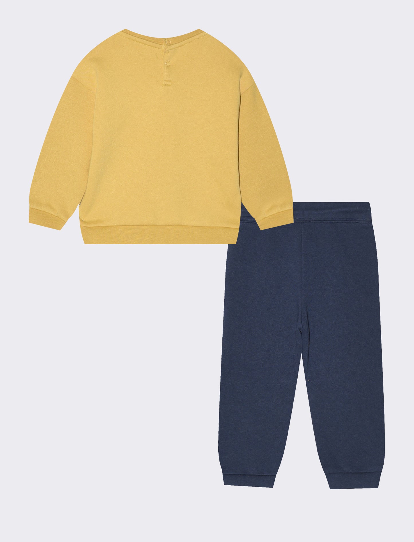 Basic two-piece tracksuit with print and sweatshirt - Yellow