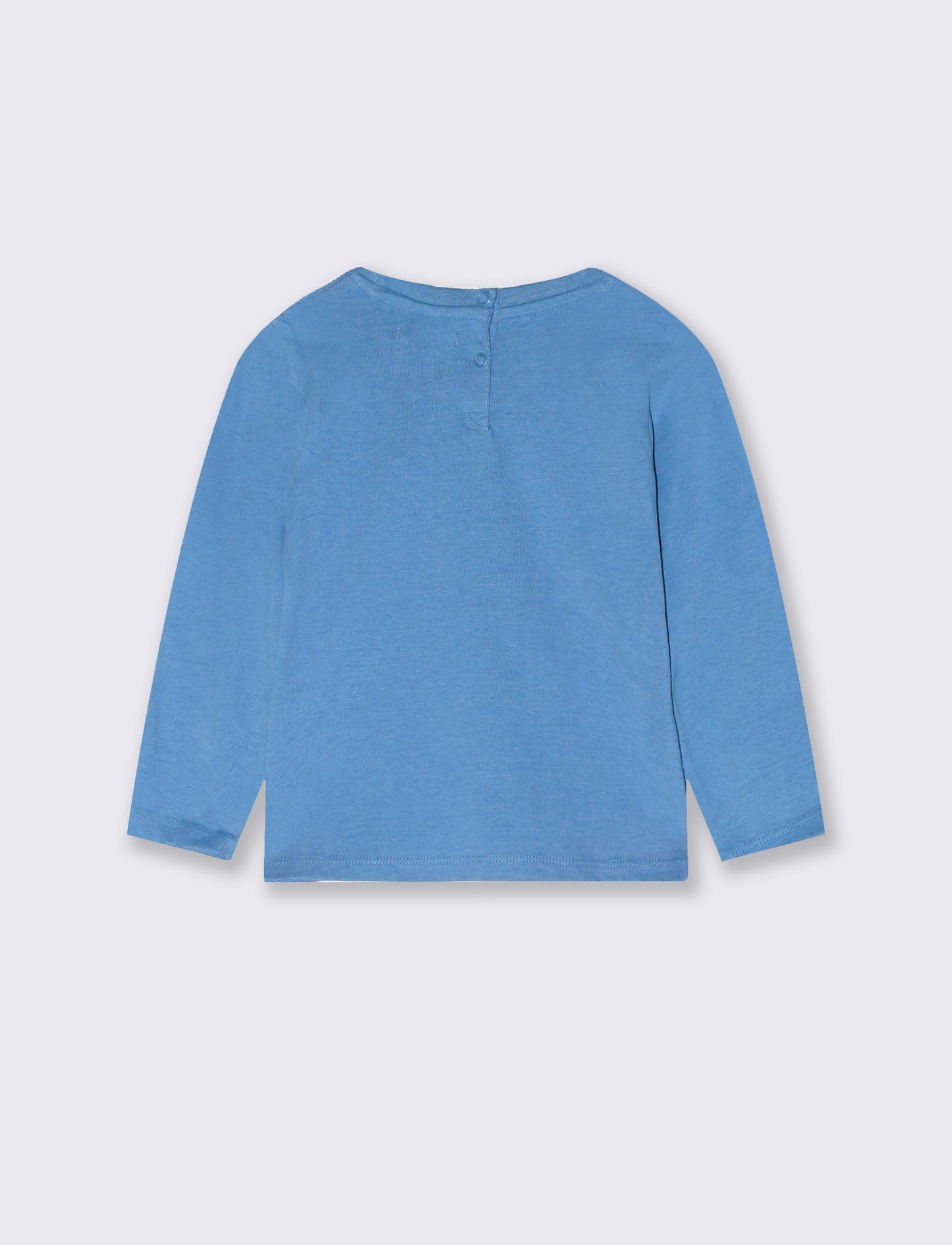 Long sleeve crew neck T-shirt with print - Blue