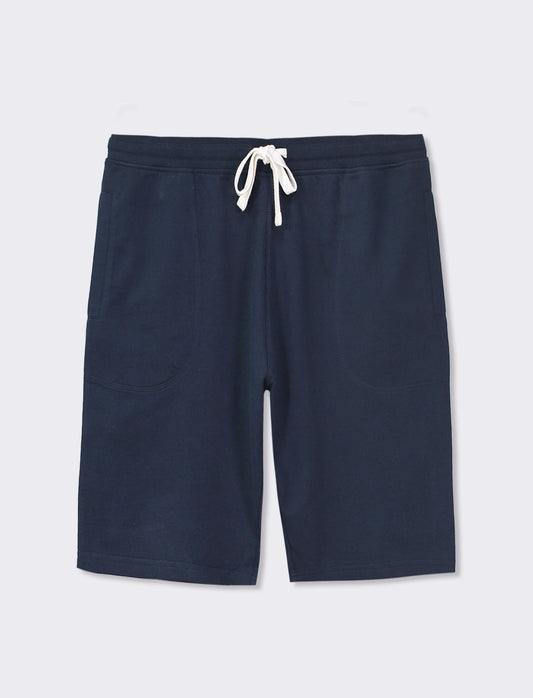 Bermuda in felpa con vita jogger - Blu