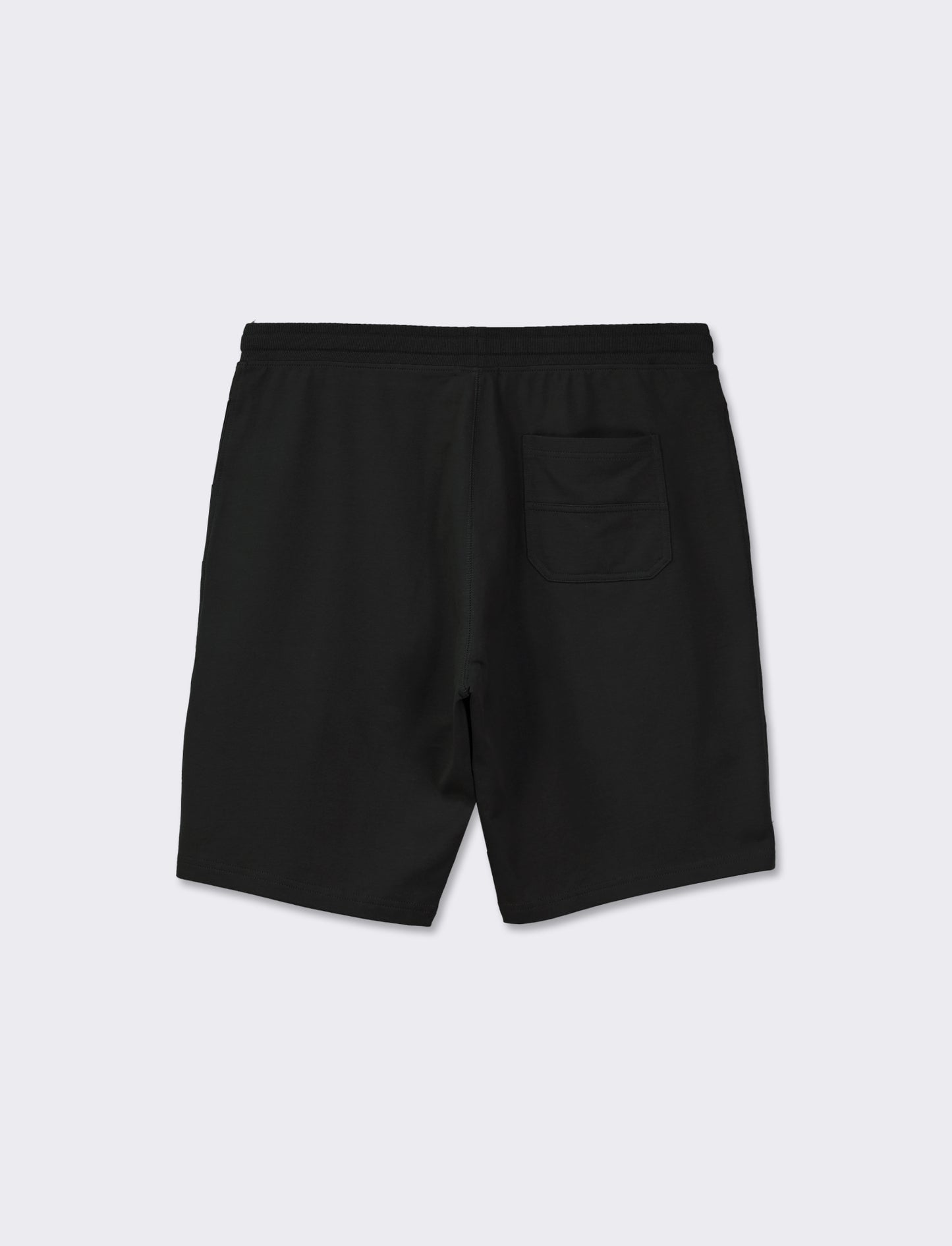 Jogger Waist Elastic Bermuda with Overlock Stitching - Black