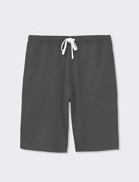 Jogger Waist Elastic Bermuda with Overlock Stitching - Grey