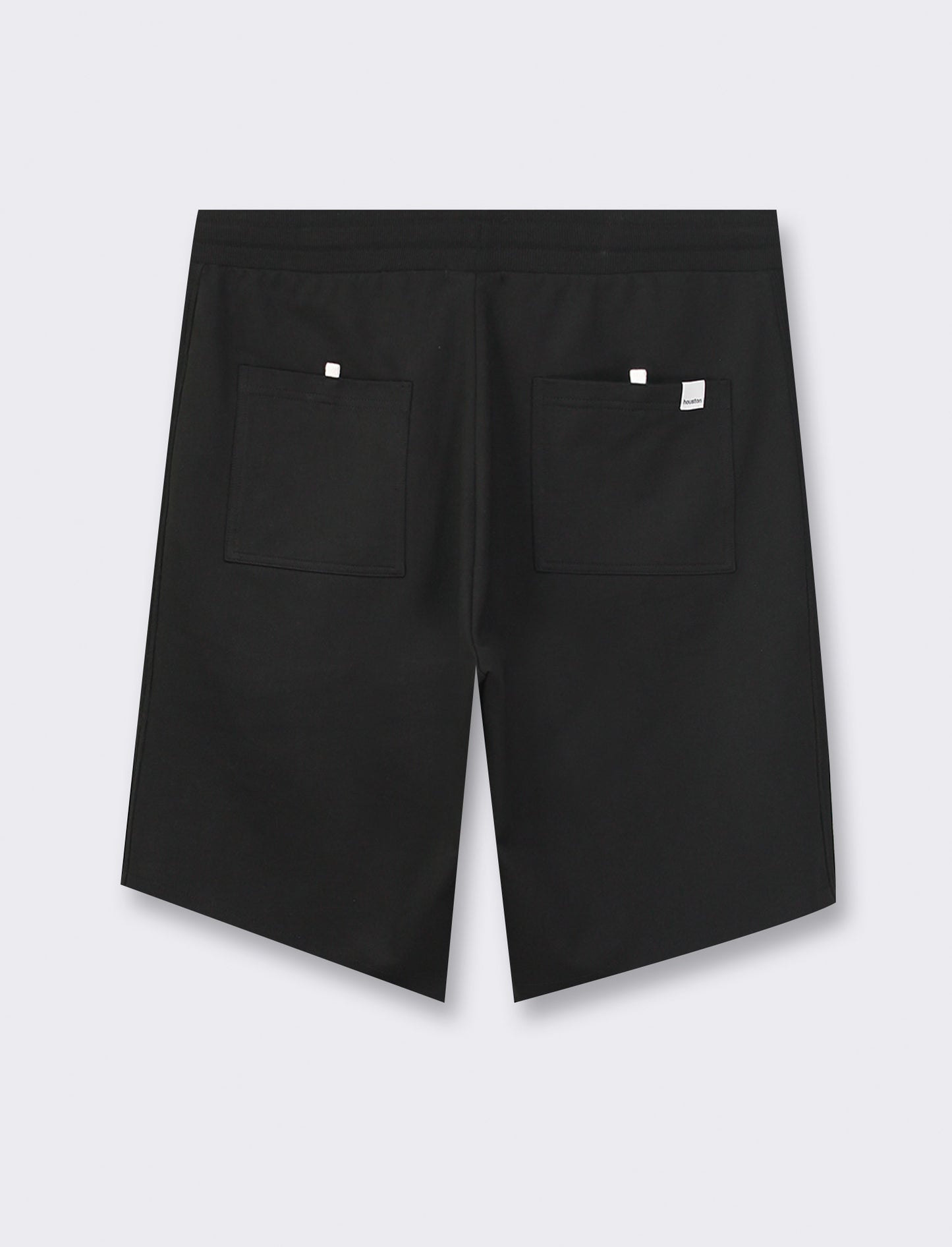 Jogger Waist Bermuda Sweat Shorts with Adjustable Elasticized Waist - Black