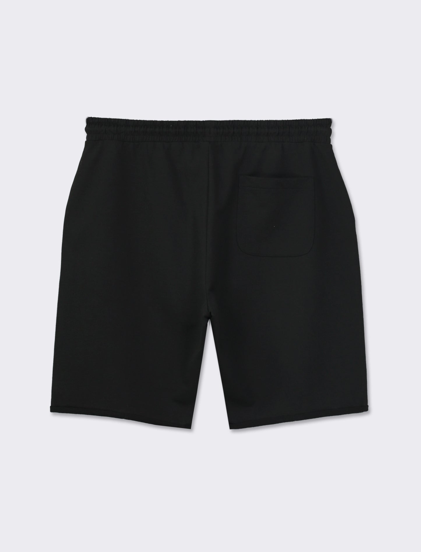 Jogger Waist Bermuda Shorts with Adjustable Drawstring - Black