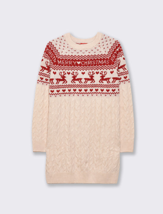 Short knitted Christmas dress - 