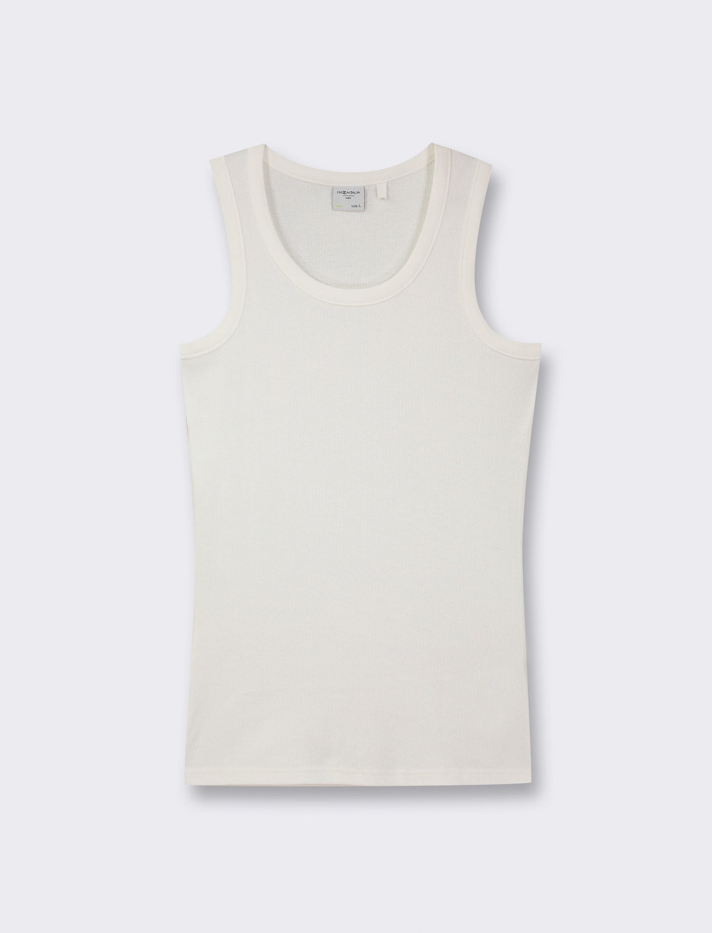 Cotton Ribbed Slimfit Tank Top - White