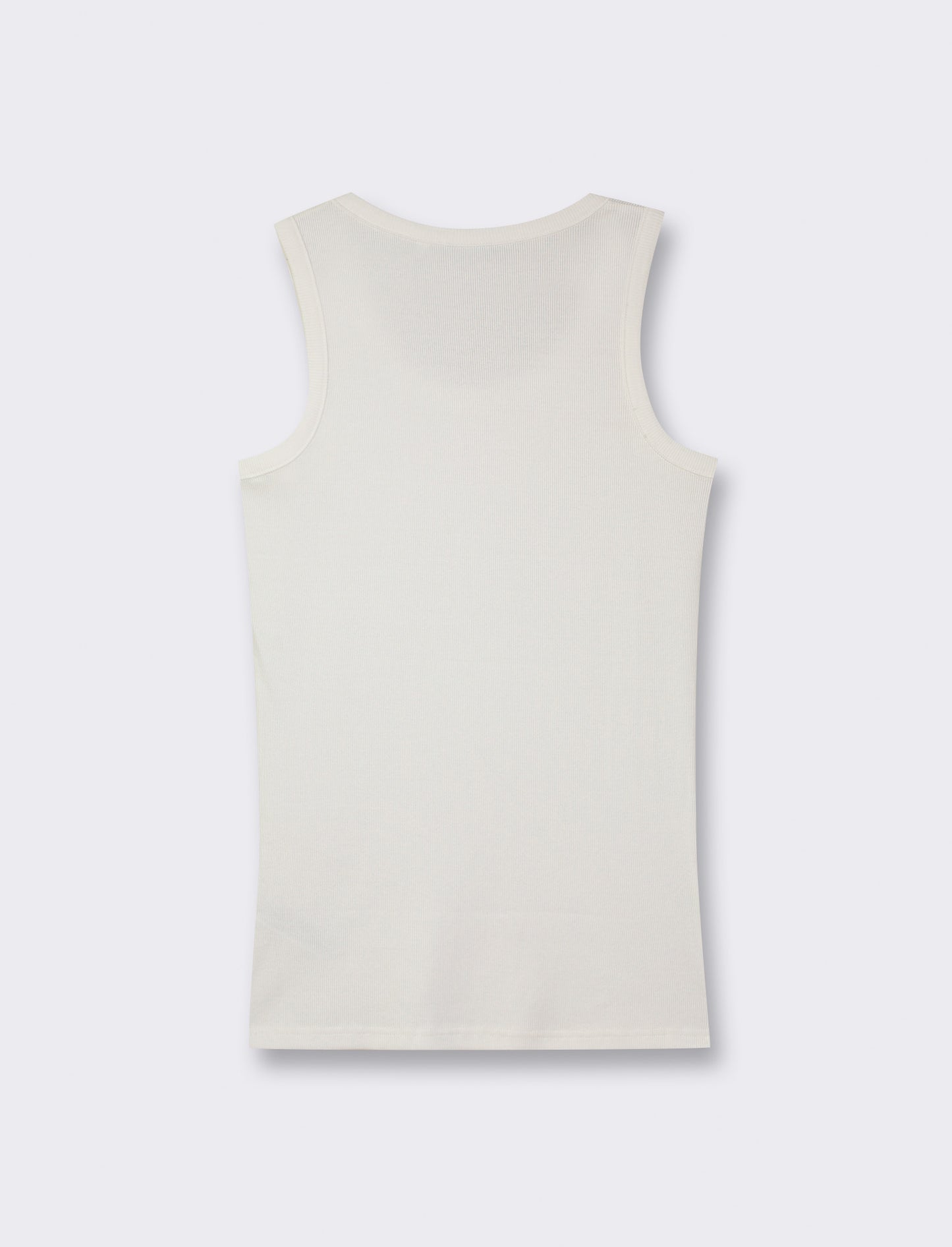 Cotton Ribbed Slimfit Tank Top - White