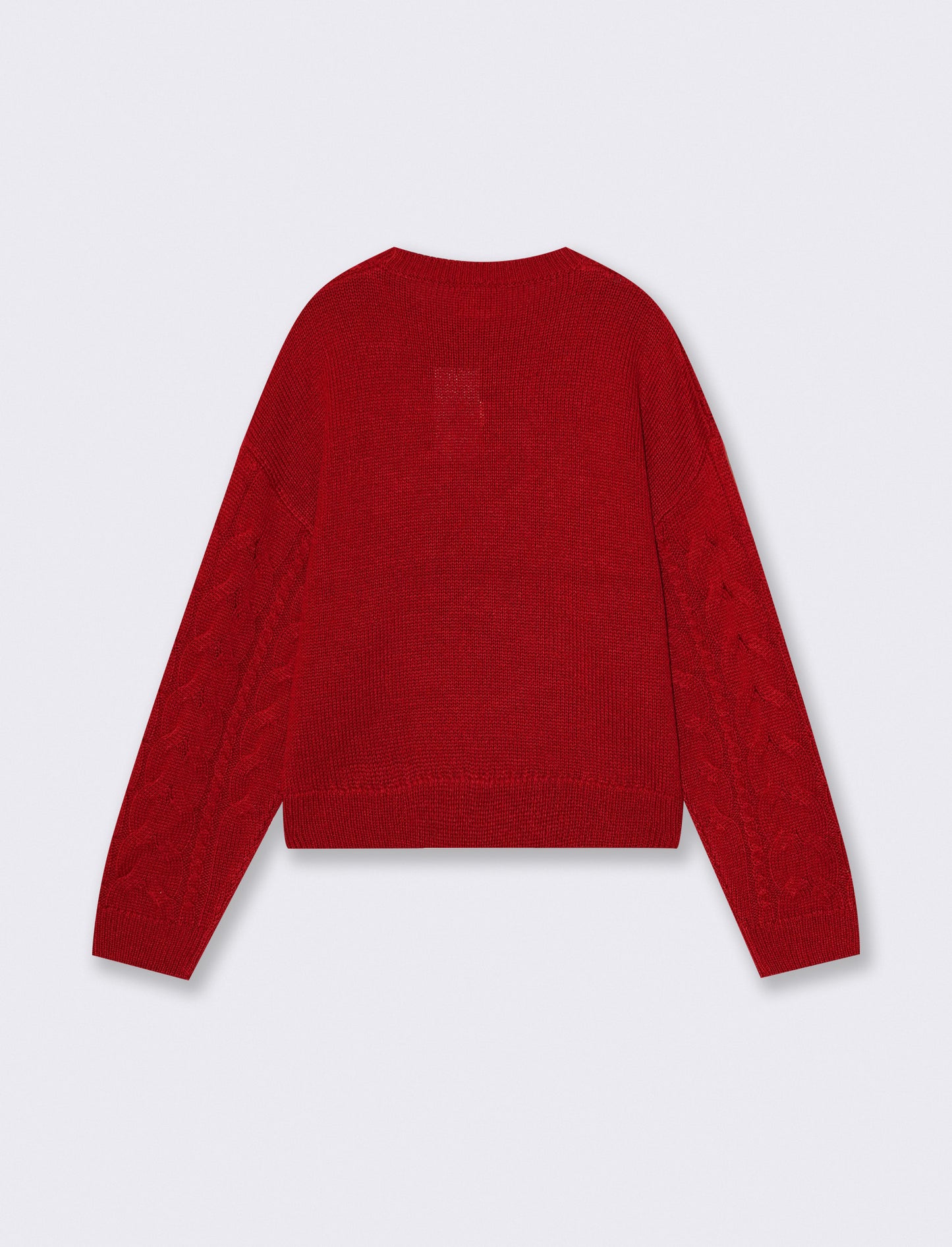 Maglia manica lunga con ricamo elegante - Rosso