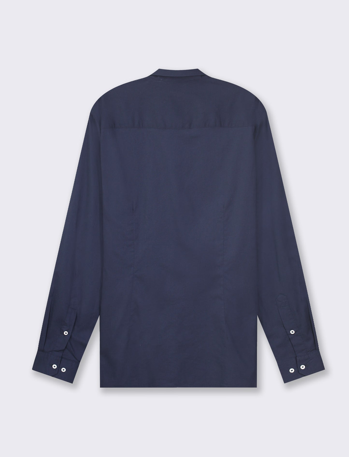 Lightweight Cotton Voile Regular Fit Shirt with French Collar and Button Down - Blue