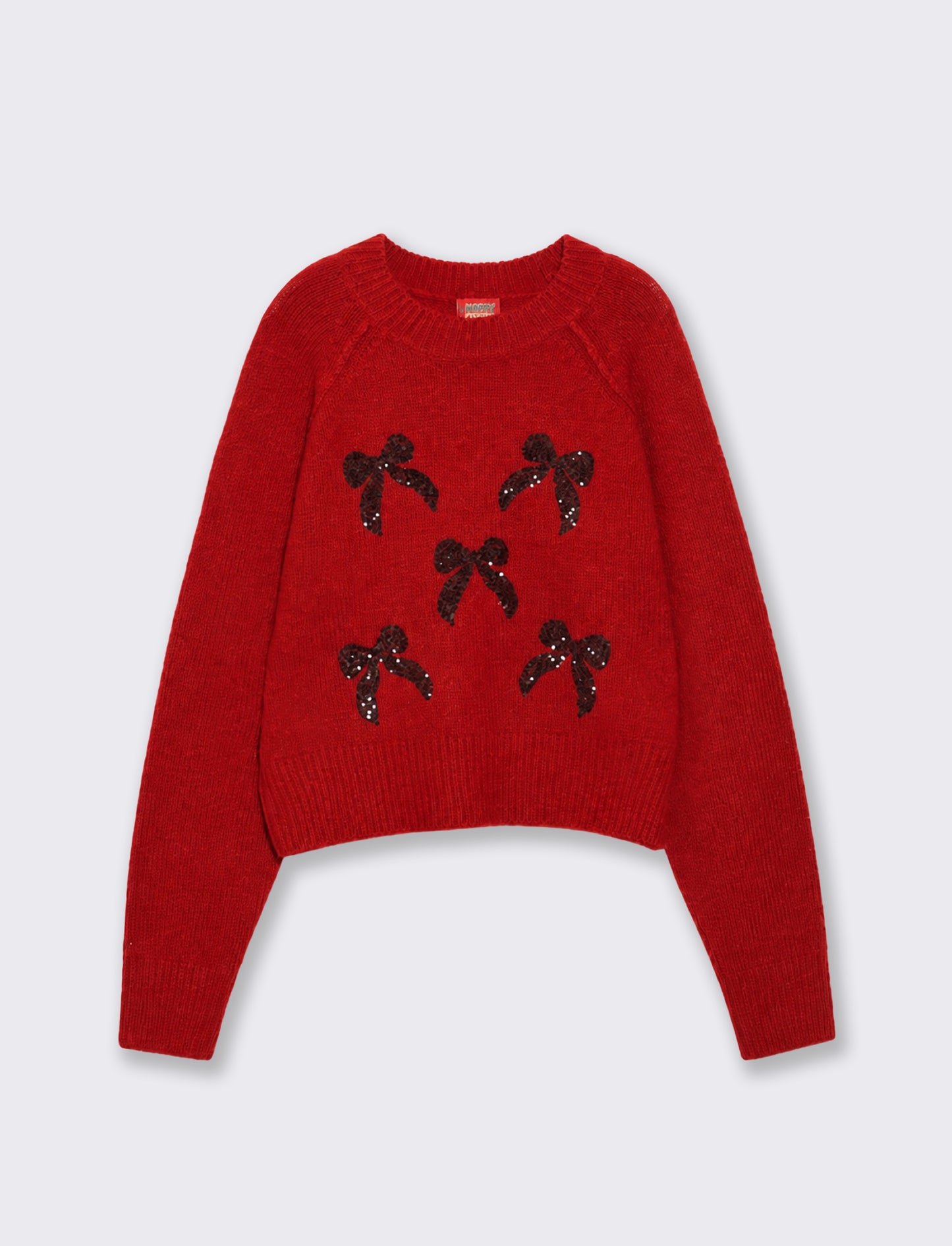 Pullover crop con stampa originale - Rosso