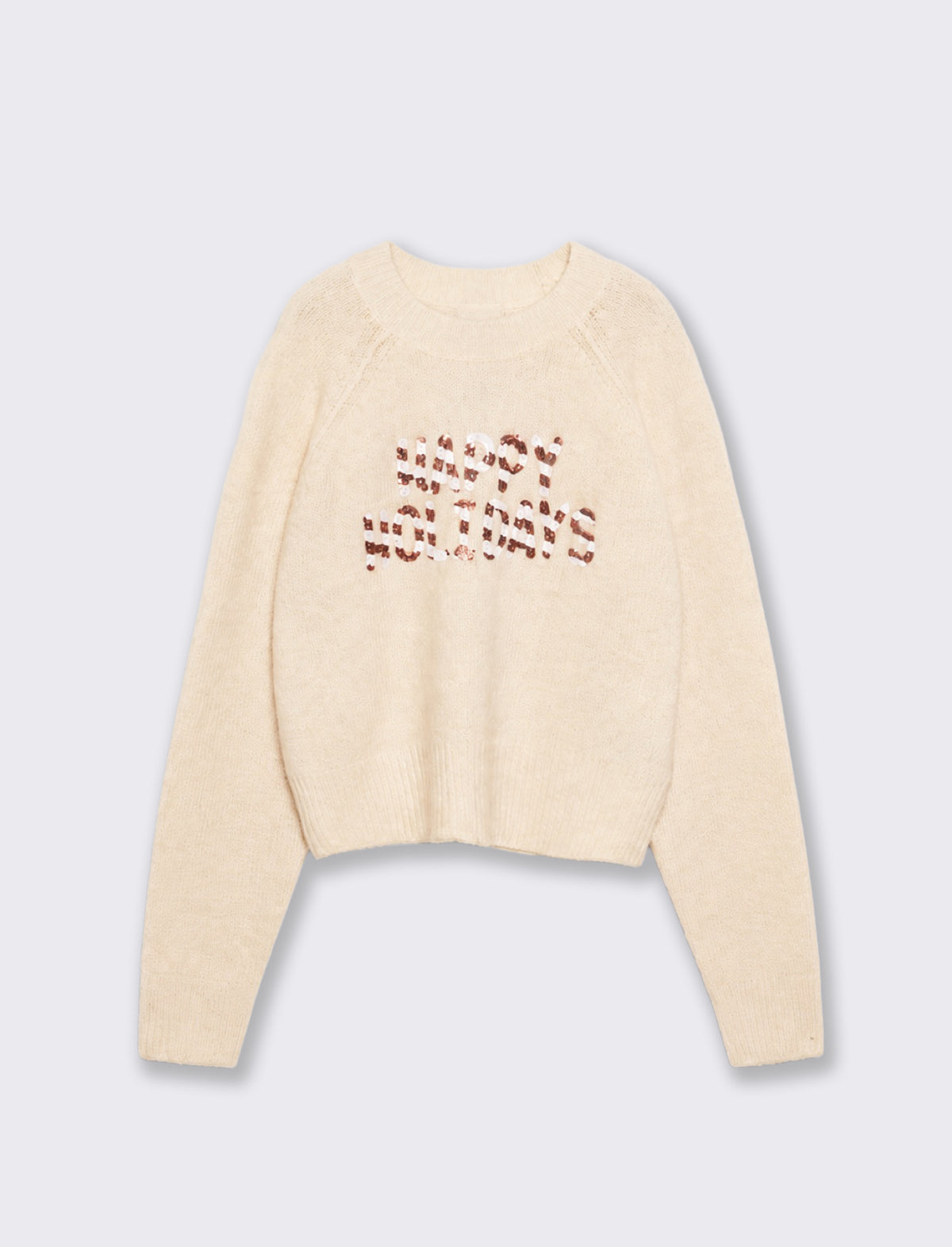 Pullover crop con stampa originale - Avorio