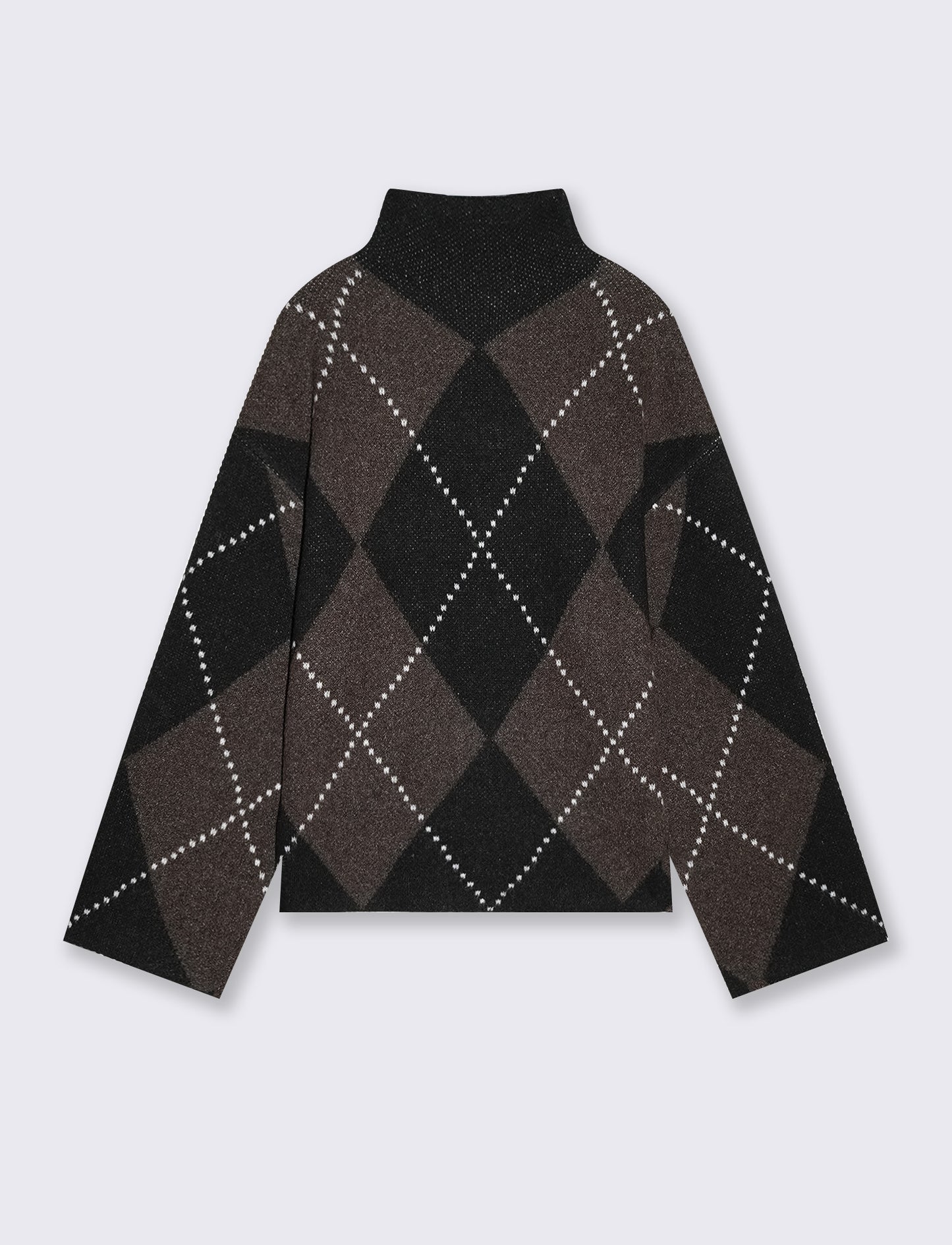 Pullover jacquard a collo alto con rombi - var 1