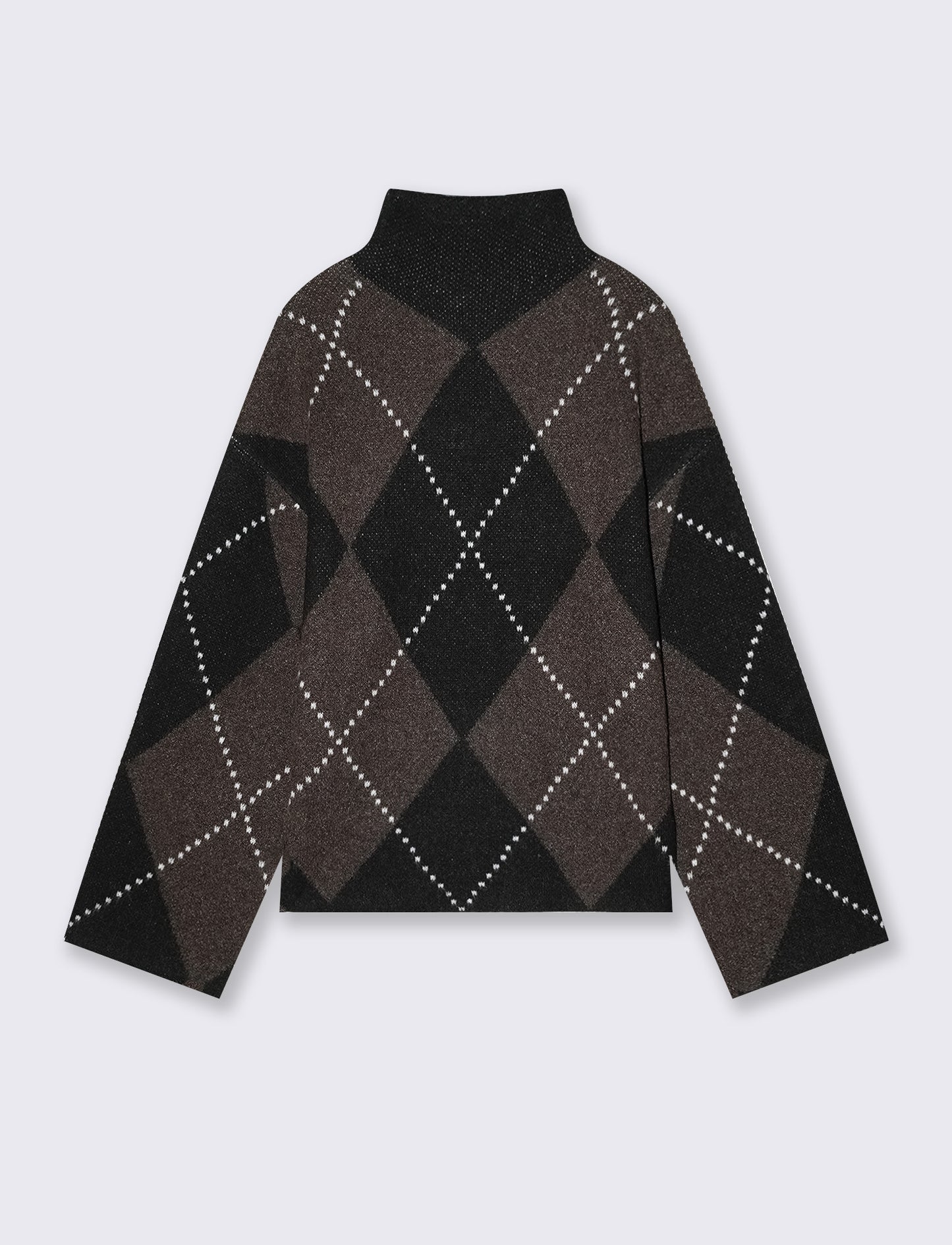 Pullover jacquard a collo alto con rombi - var 1
