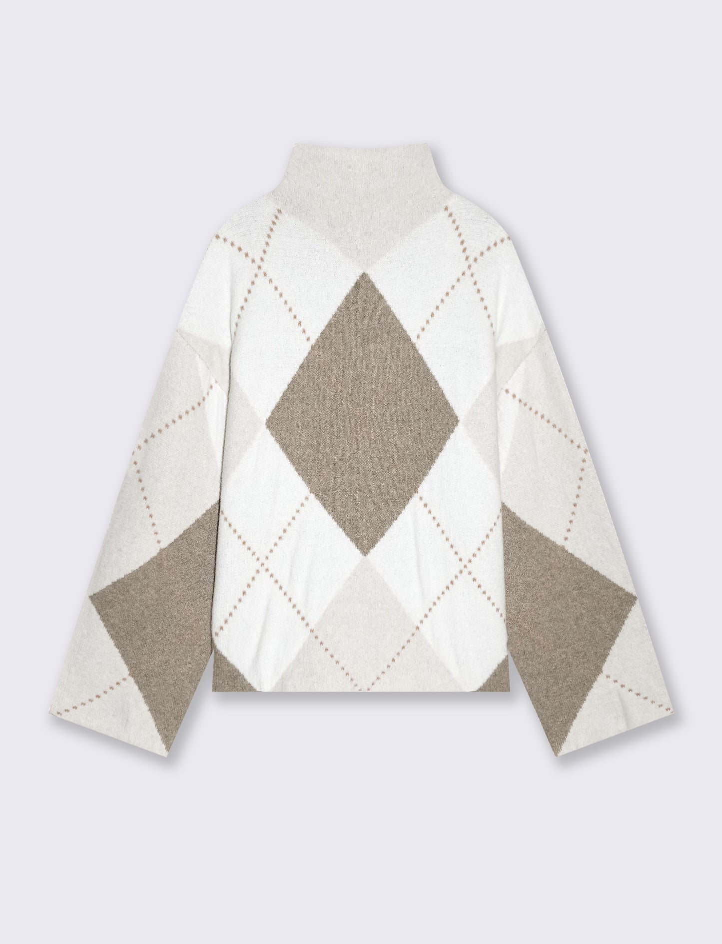 Pullover jacquard a collo alto con rombi - var 2