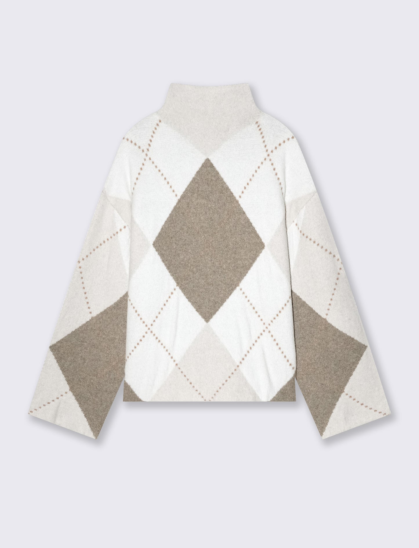 Pullover jacquard a collo alto con rombi - var 2