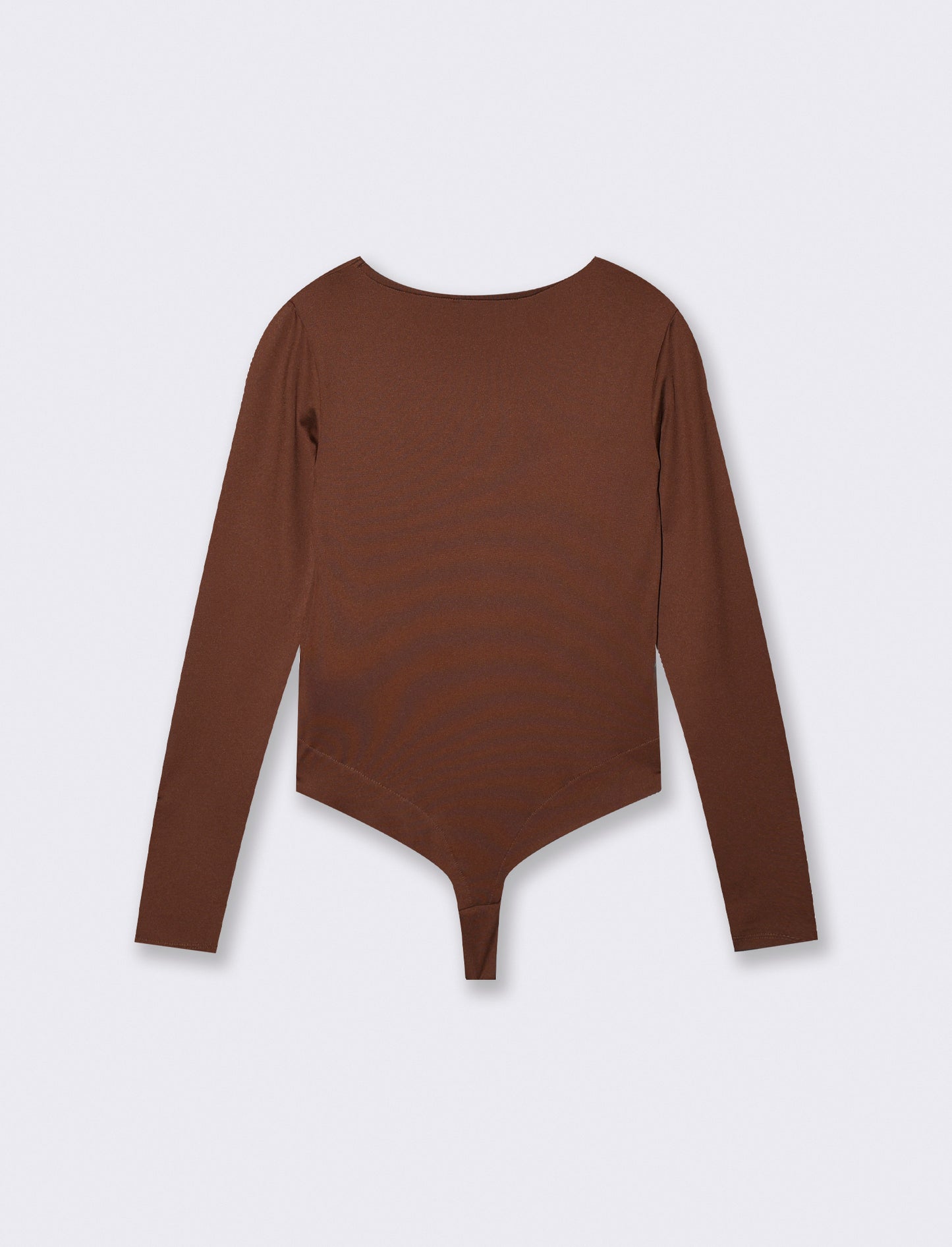 Body a manica lunga con scollo profondo - Marrone cioccolato