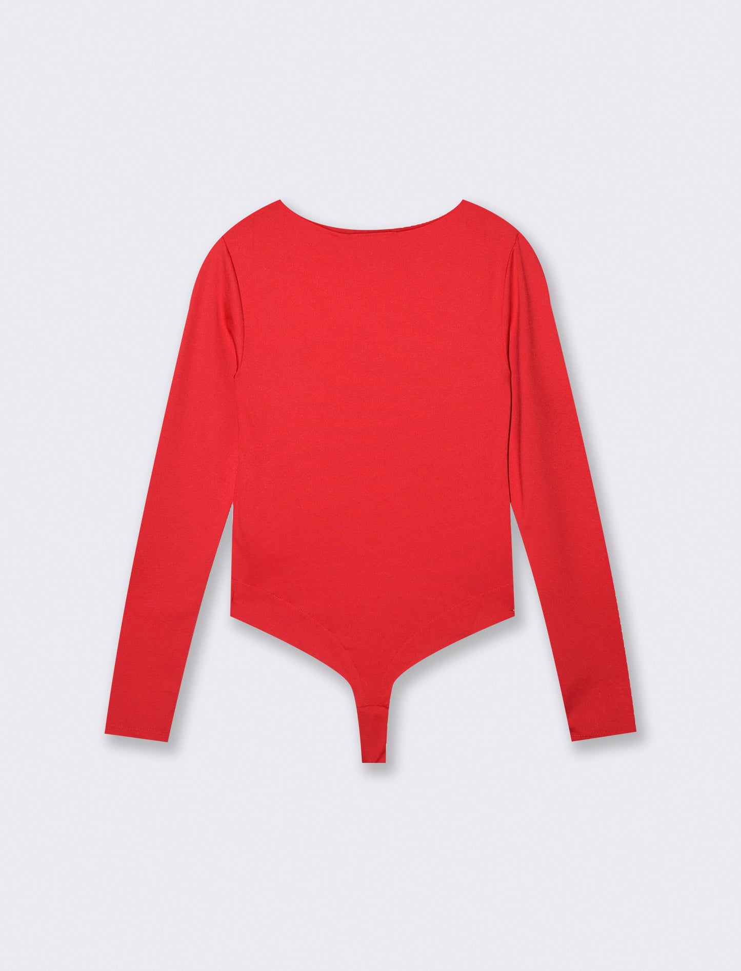 Body a manica lunga con scollo profondo - Rosso