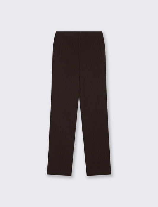 Pantalone skinny a vita alta flare - Moro