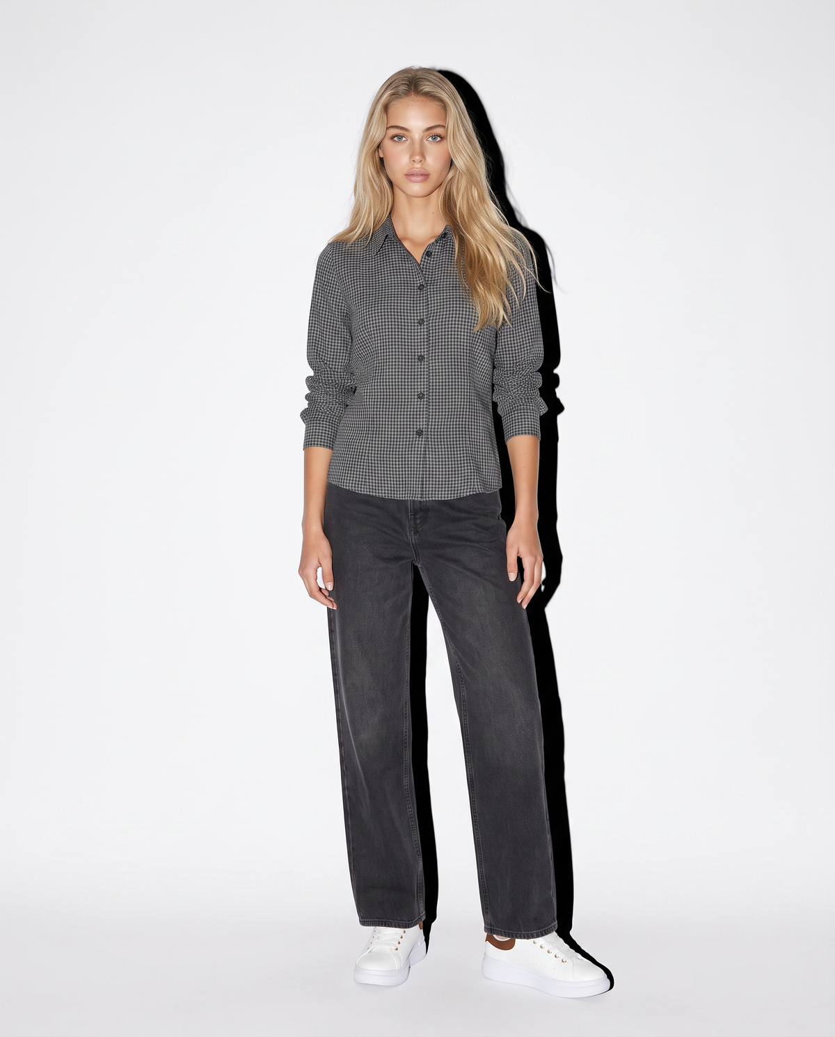 Long Sleeve Slim Fit Checkered Shirt - 