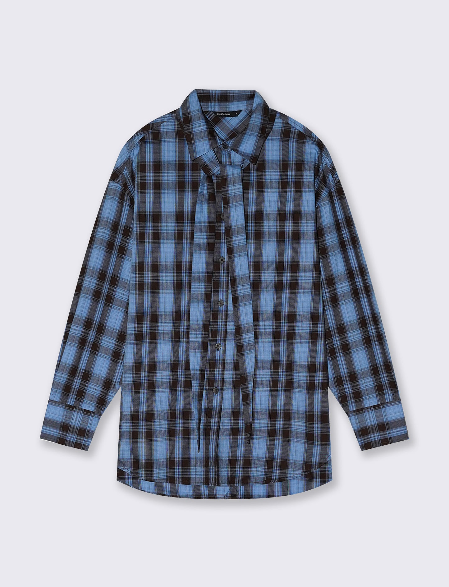 Cotton shirt with neck tie - 