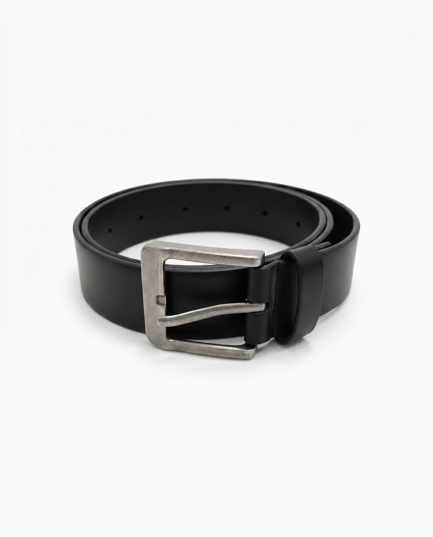 Cintura uomo fusto bombato 2 passanti 3,5cm - Nero