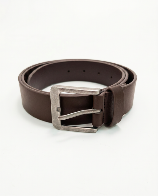 Cintura uomo fusto bombato 2 passanti 3,5cm - Marrone