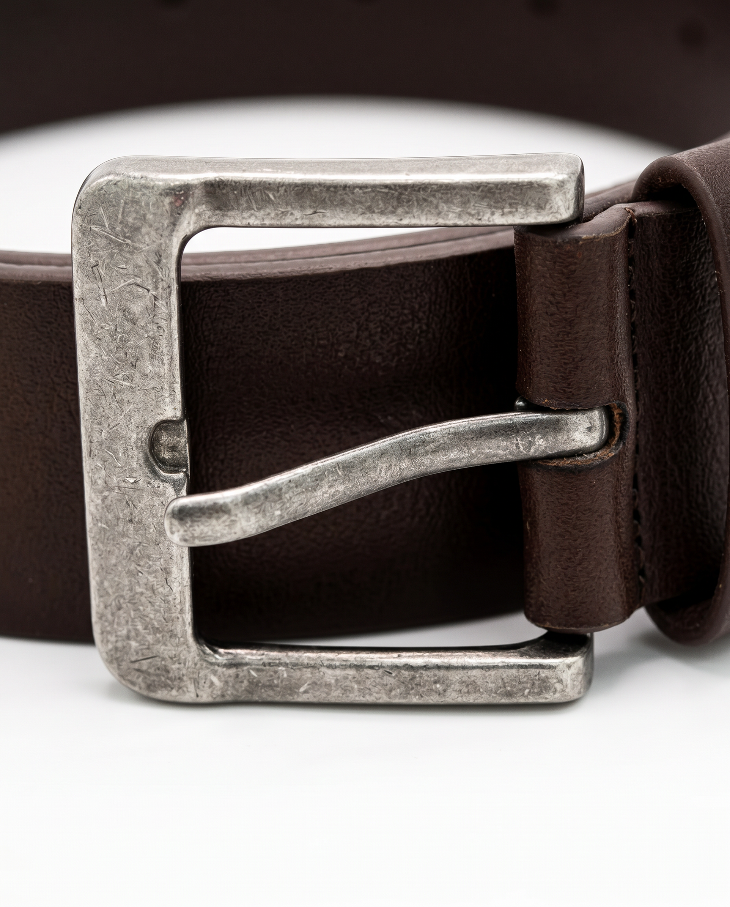 Cintura uomo fusto bombato 2 passanti 3,5cm - Marrone