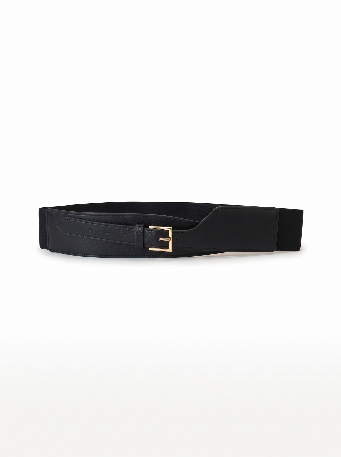 Elastic Belt in Faux Leather - Black