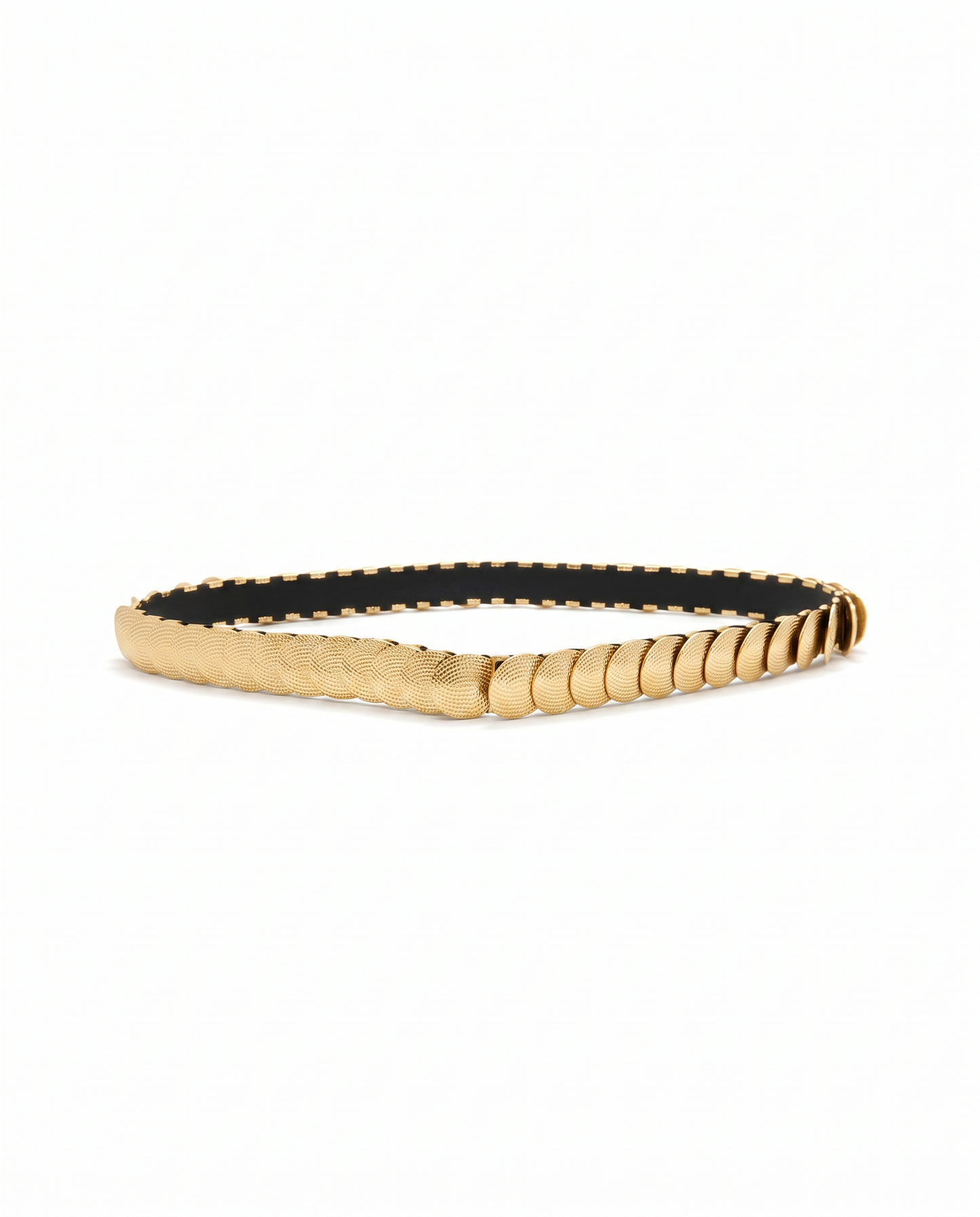 Cintura in metallo con scaglie rotonde - Oro
