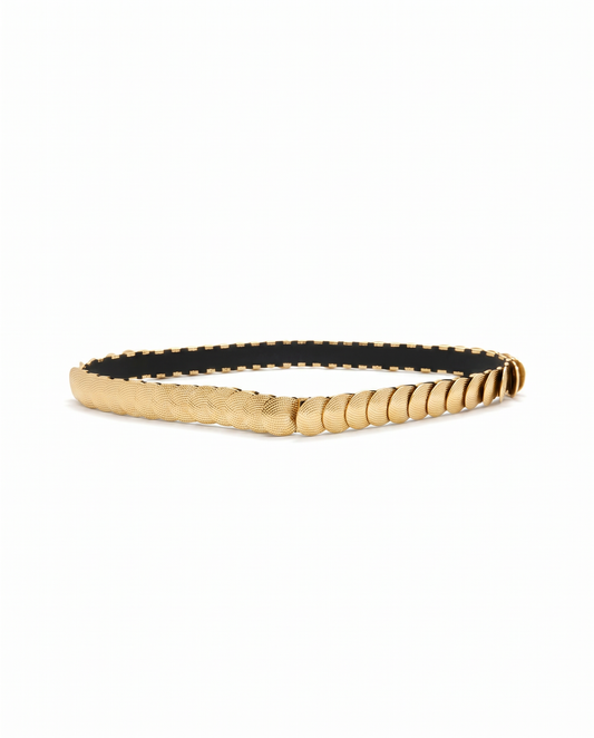 Cintura in metallo con scaglie rotonde - Oro