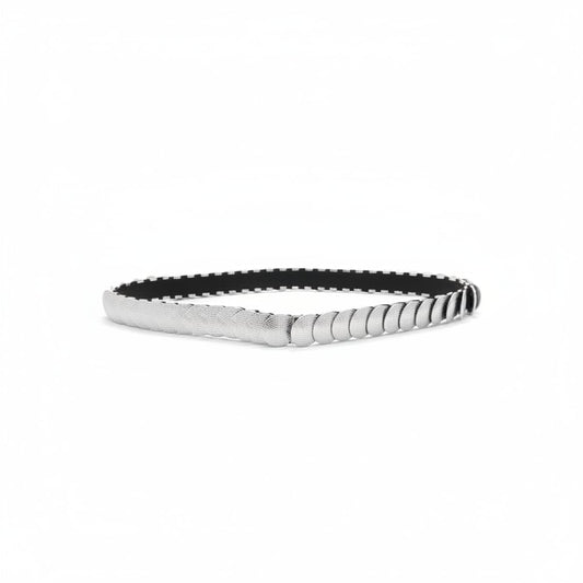 Cintura in metallo con scaglie rotonde - Argento