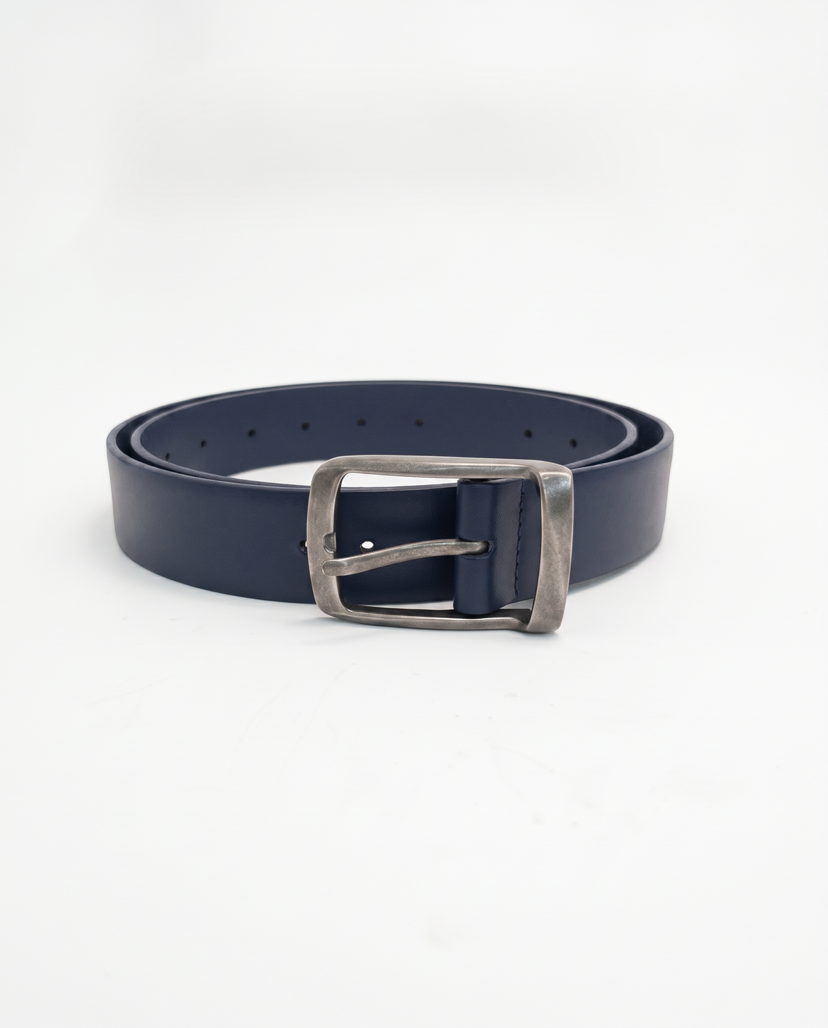 Cintura uomo fibbia anticata metallo 3,5 cm - Blu