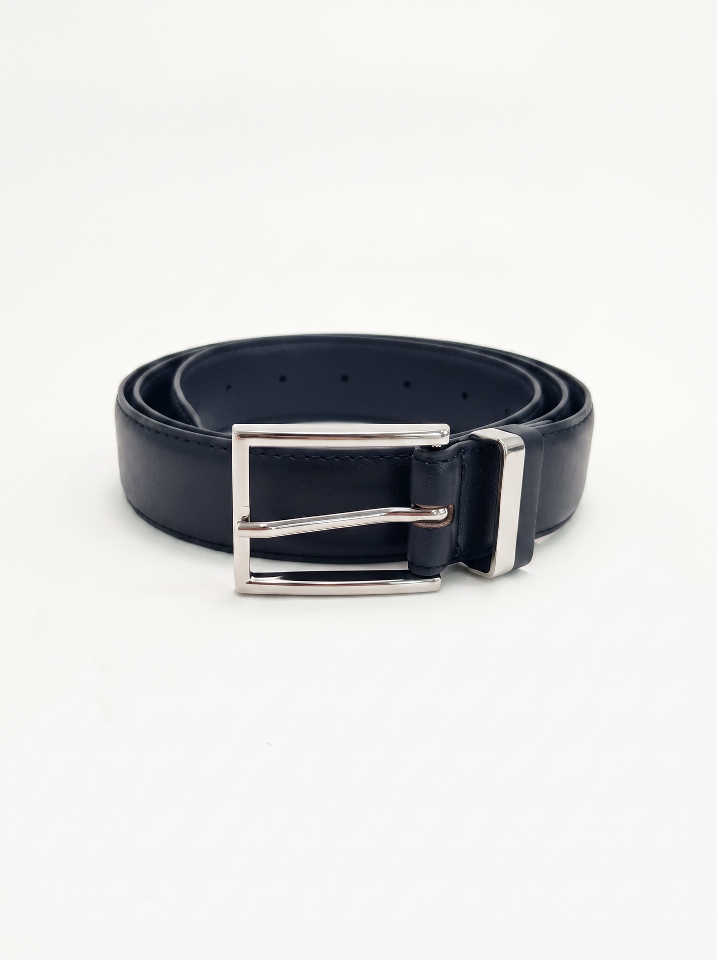 Men's metal and faux leather belt - Blue
