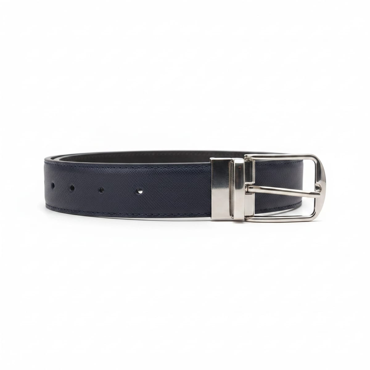 Cintura uomo saffiano reversibile lucida - Blu