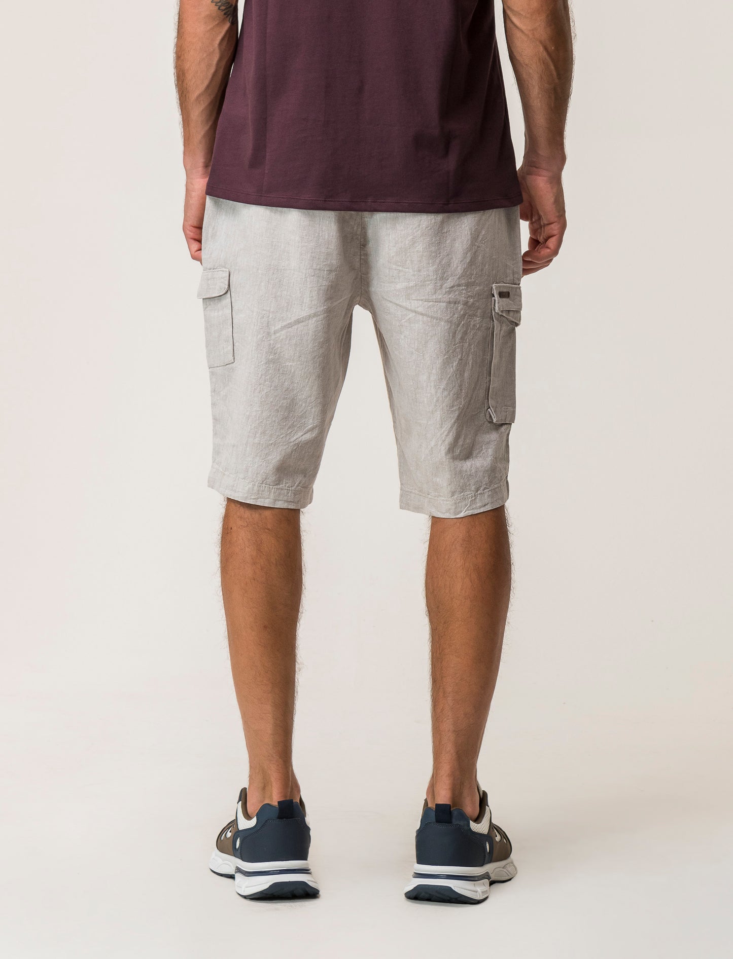 Bermuda chino cargo linen blend - Beige