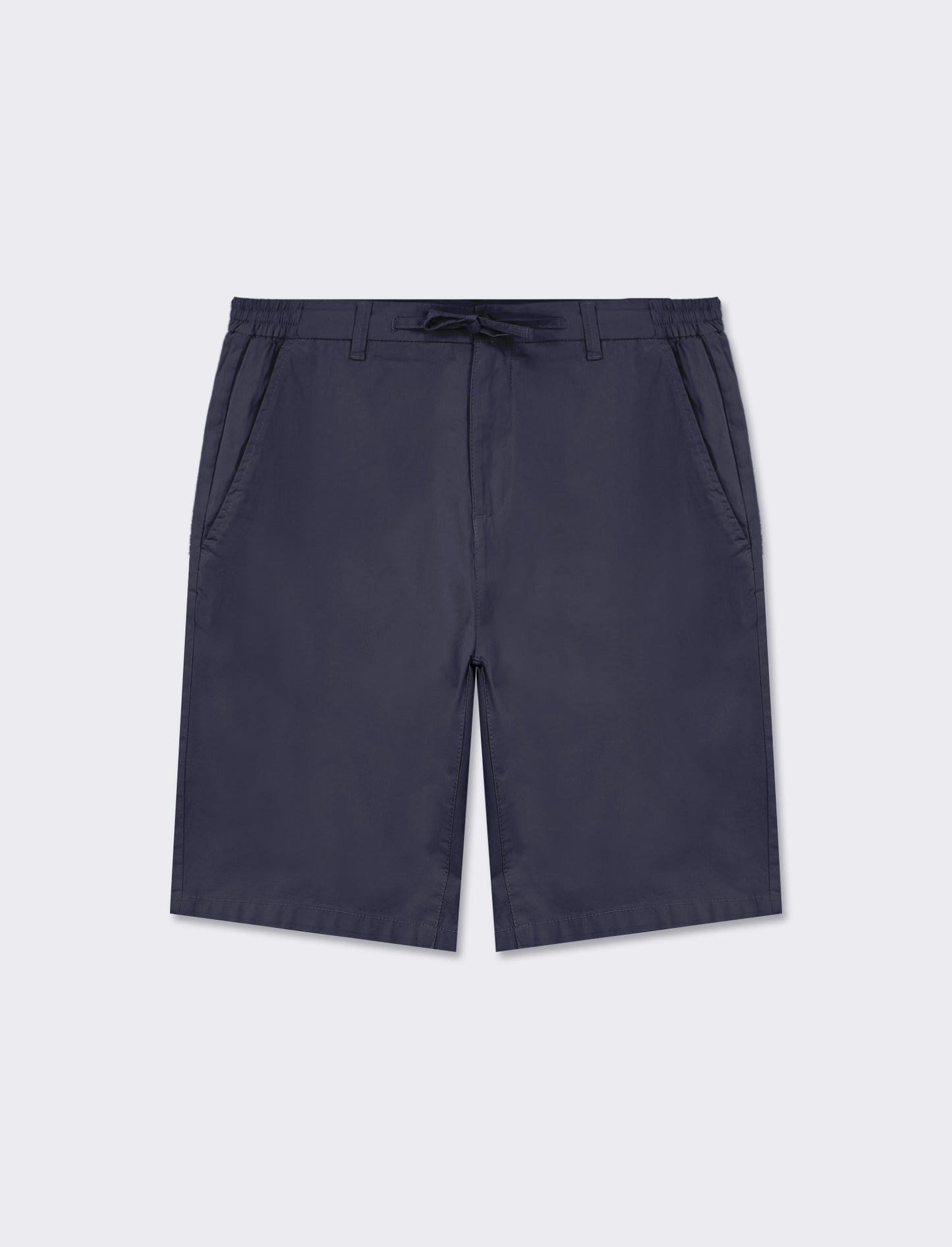 Regular Fit Chino Bermuda Shorts with Stretch Cotton Fabric - Blue