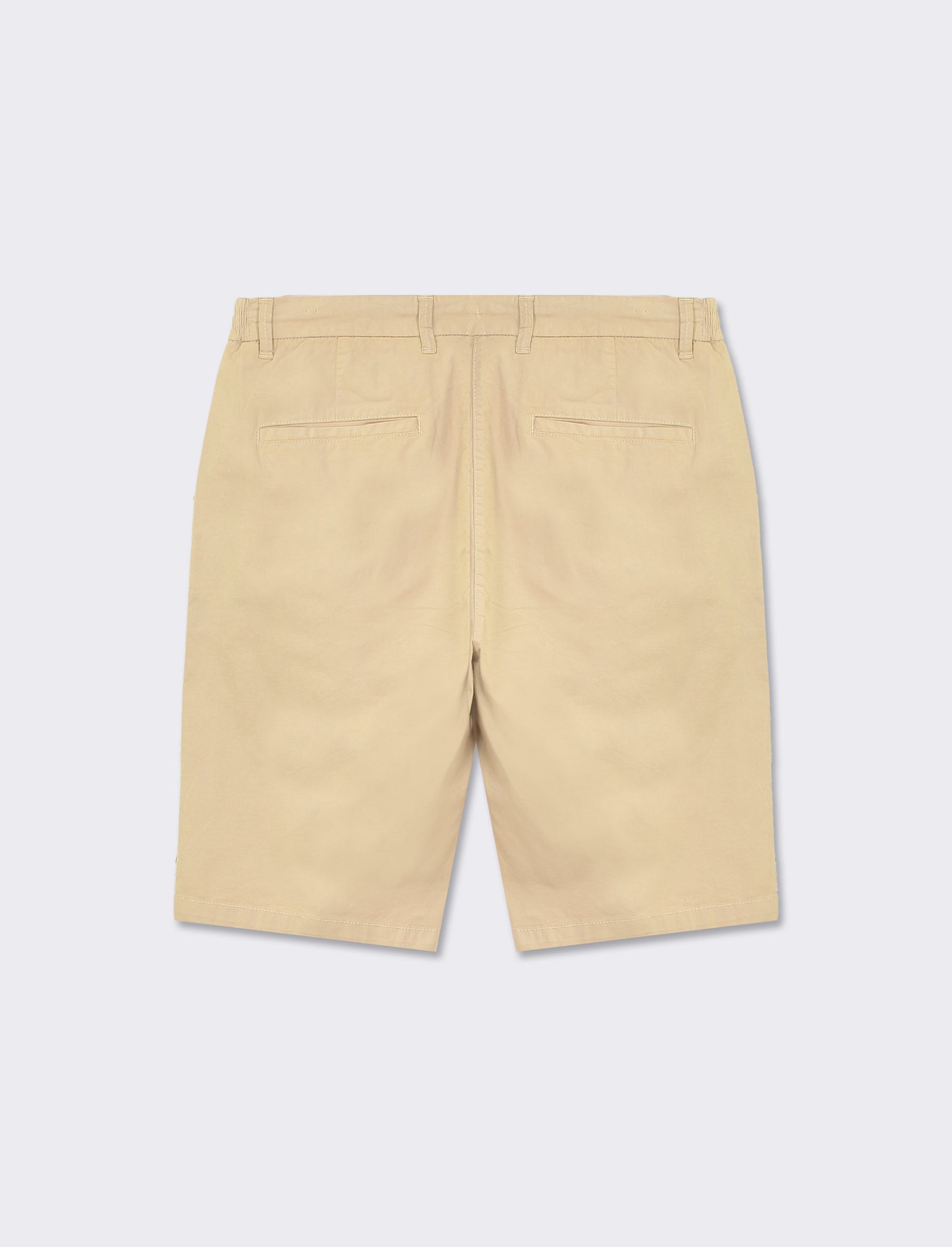 Regular Fit Chino Bermuda Shorts with Stretch Cotton Fabric - Beige