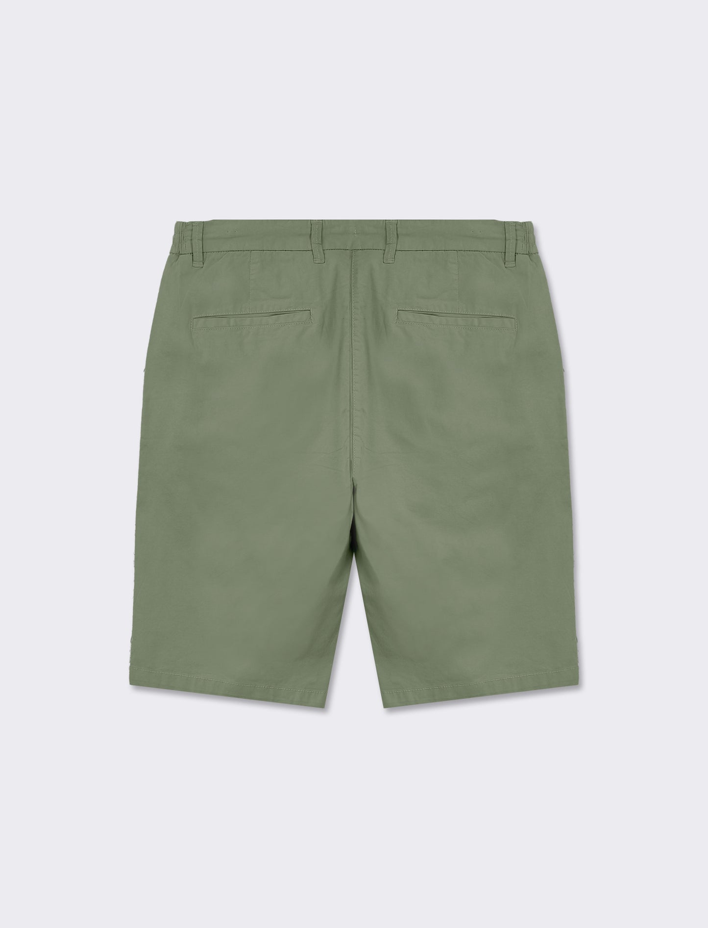 Regular Fit Chino Bermuda Shorts with Stretch Cotton Fabric - Green