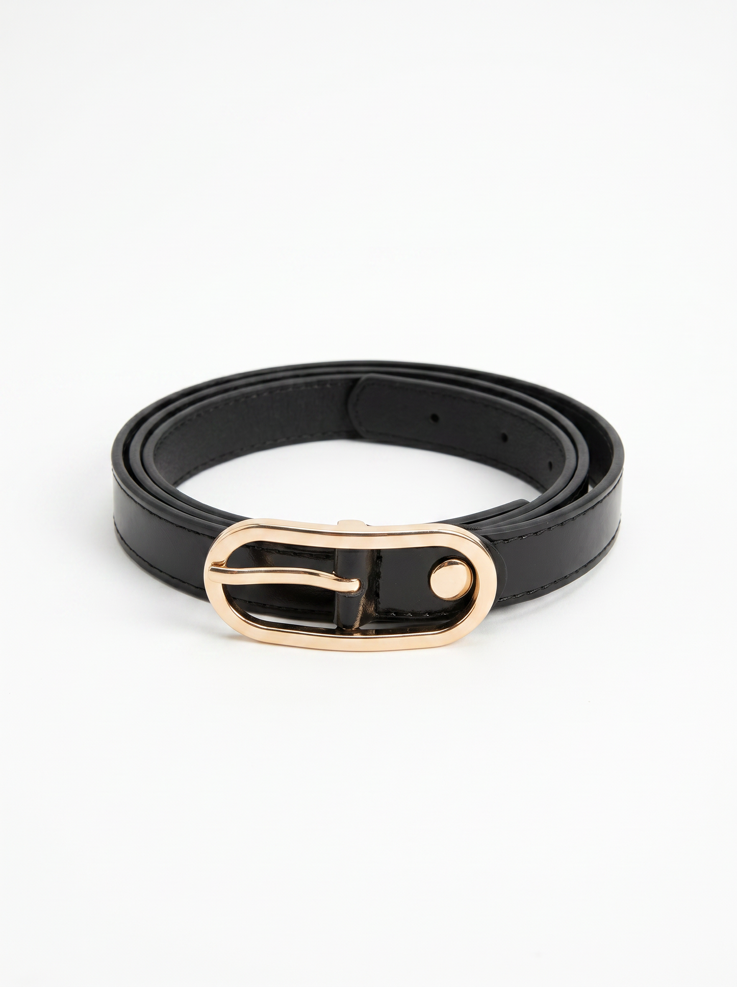 Cintura vernice sottile da h 2 cm - Nero