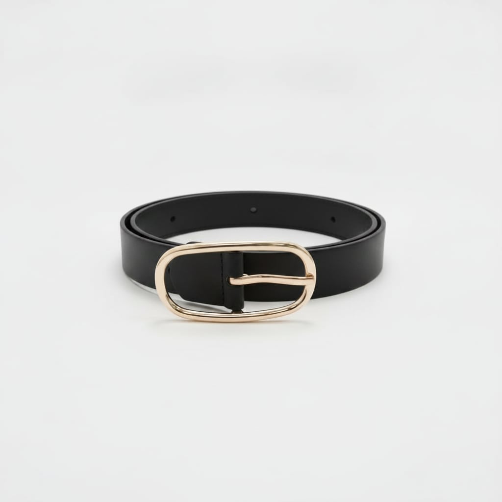 Cintura effetto pelle martellata - Nero