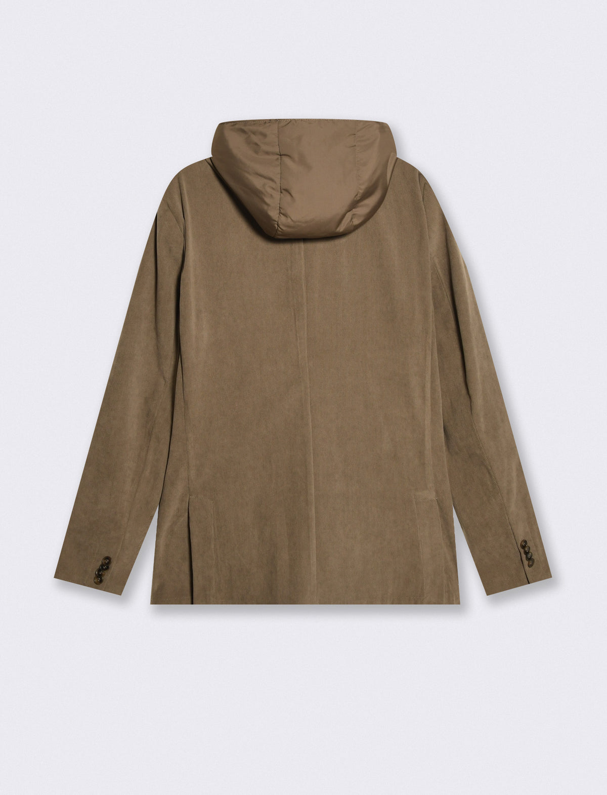 Blazer in velluto uomo con cappuccio regolabile - Moro