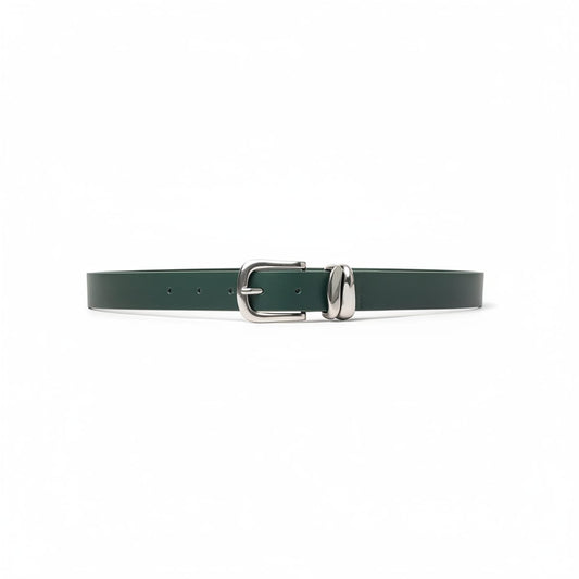 Cintura basic 2 passanti in metallo 3 cm - Argento