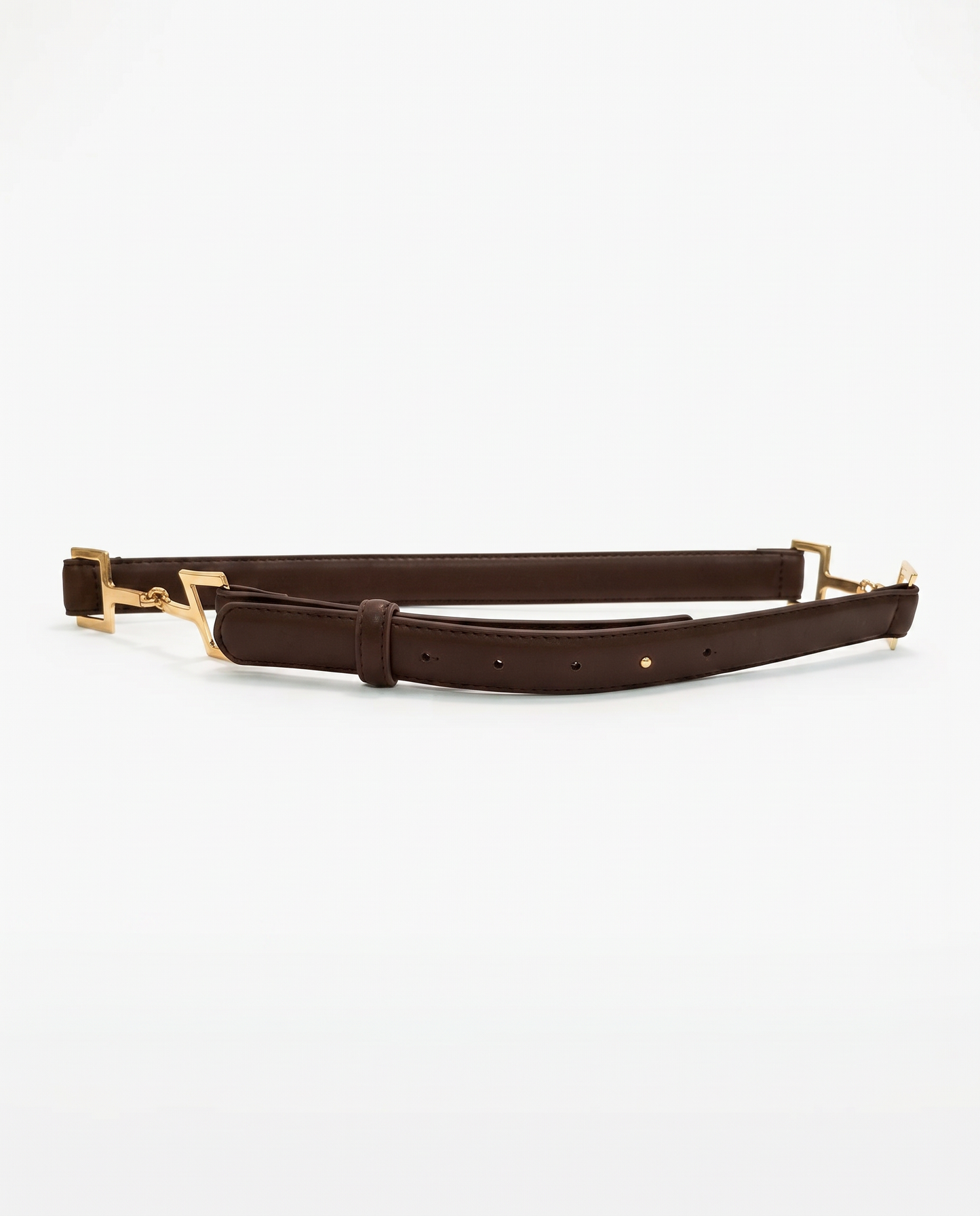 Cintura doppio ganci h 2 cm - Marrone