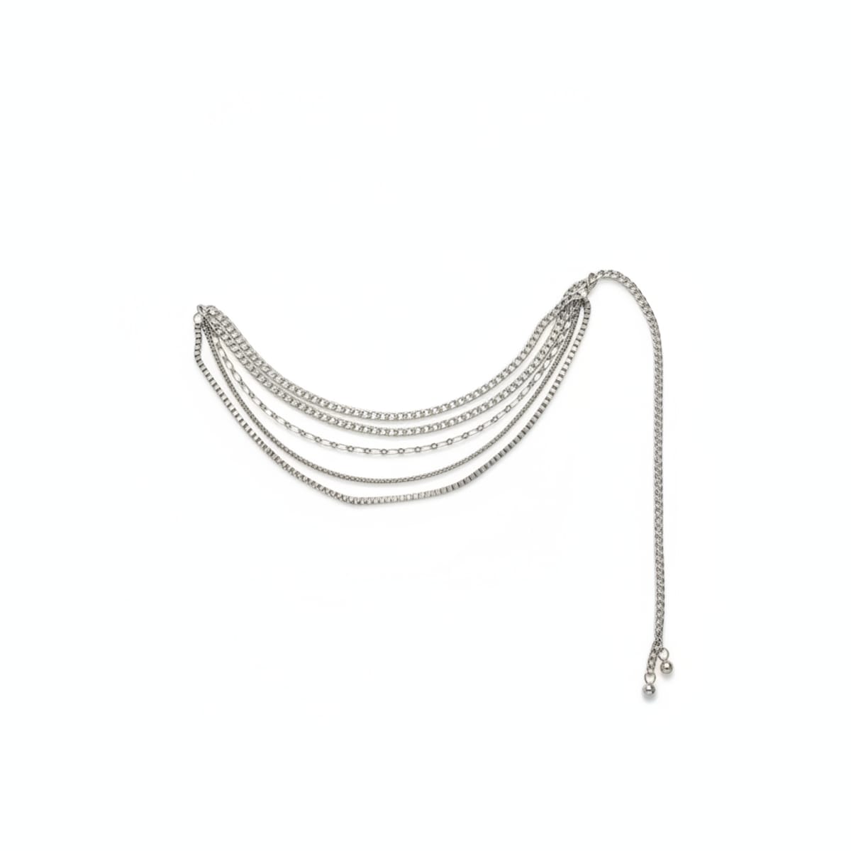 Metal belt with multi chains - Silver