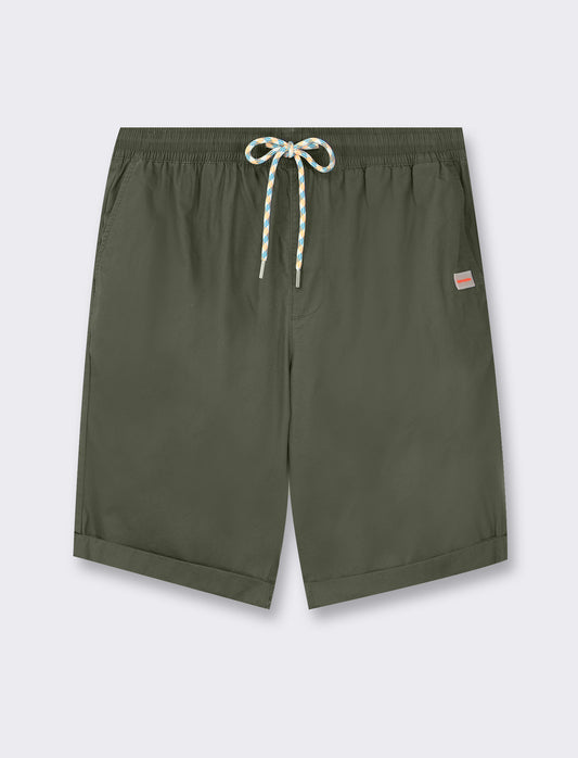 Bermuda jogger in cotone leggero - Verde kaki