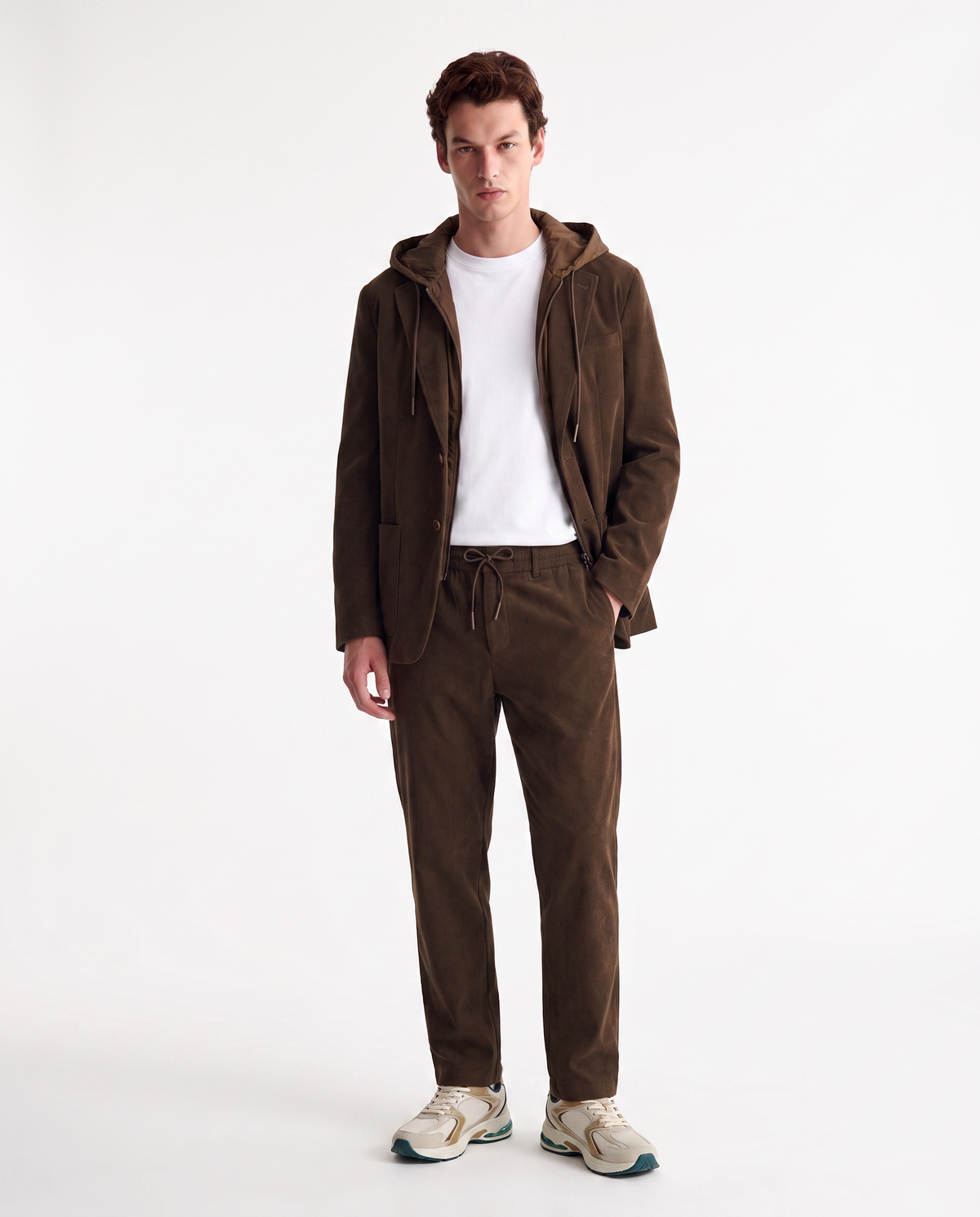 Pantaloni Jogger Velluto Easy Formal Fit Uomo - Verde kaki