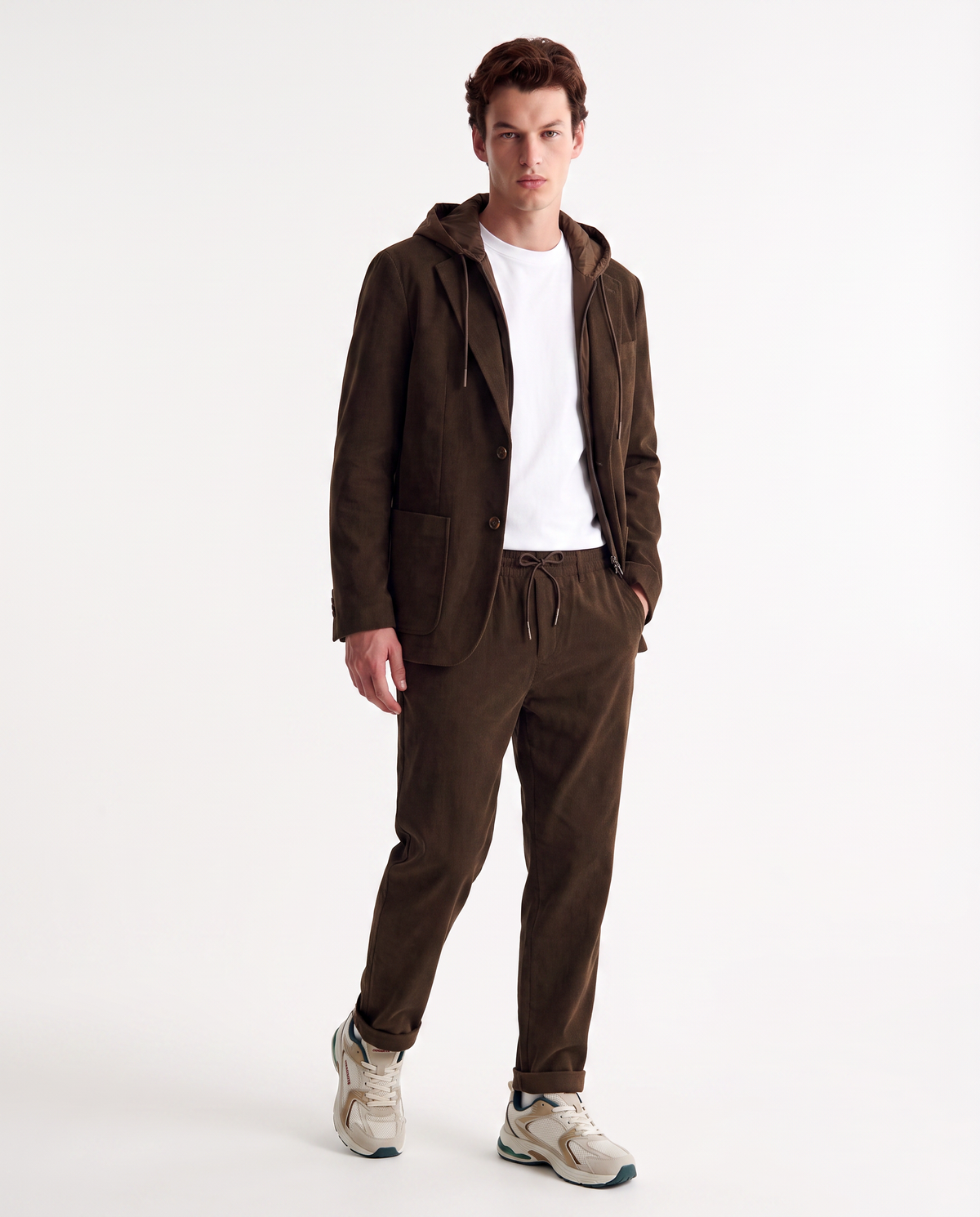 Pantaloni Jogger Velluto Easy Formal Fit Uomo - Verde kaki