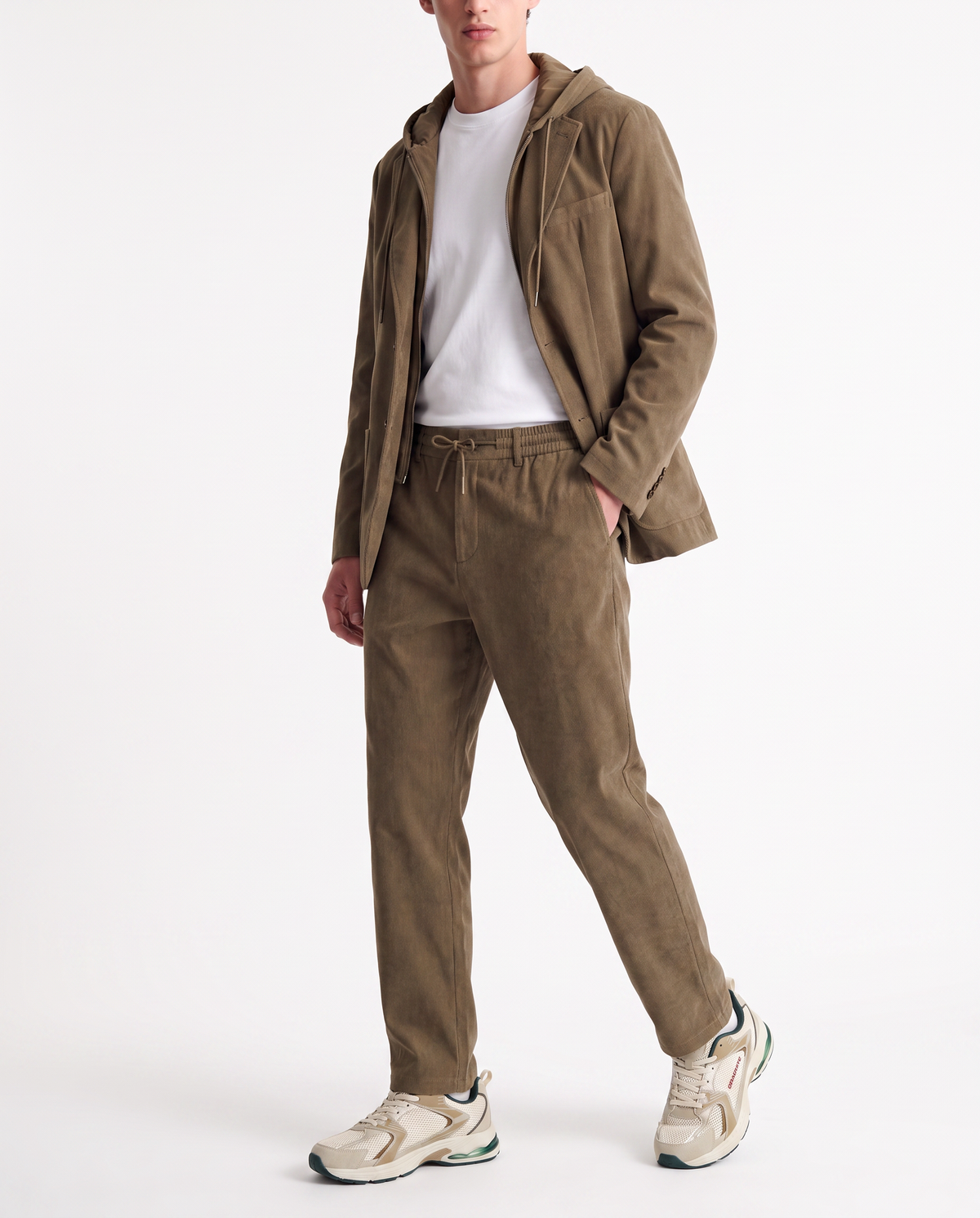 Easy Formal Fit Velvet Jogger Pants for Men - Brown