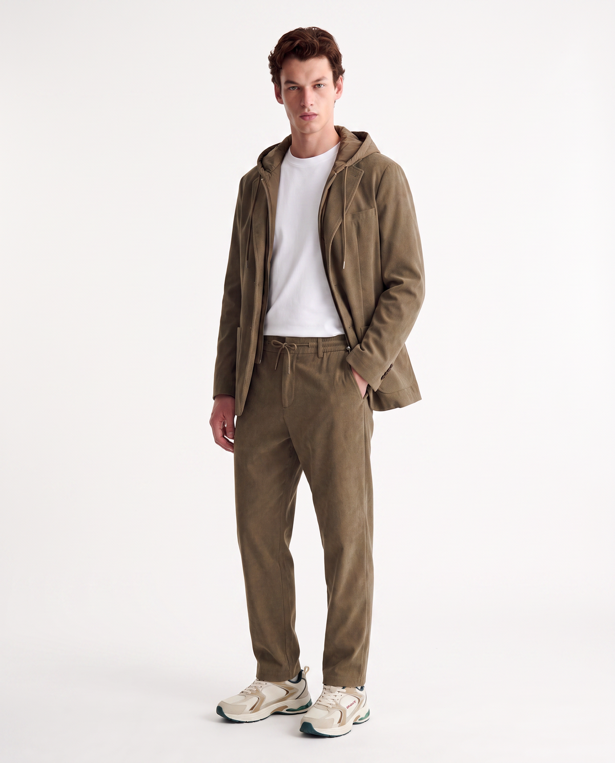 Easy Formal Fit Velvet Jogger Pants for Men - Brown