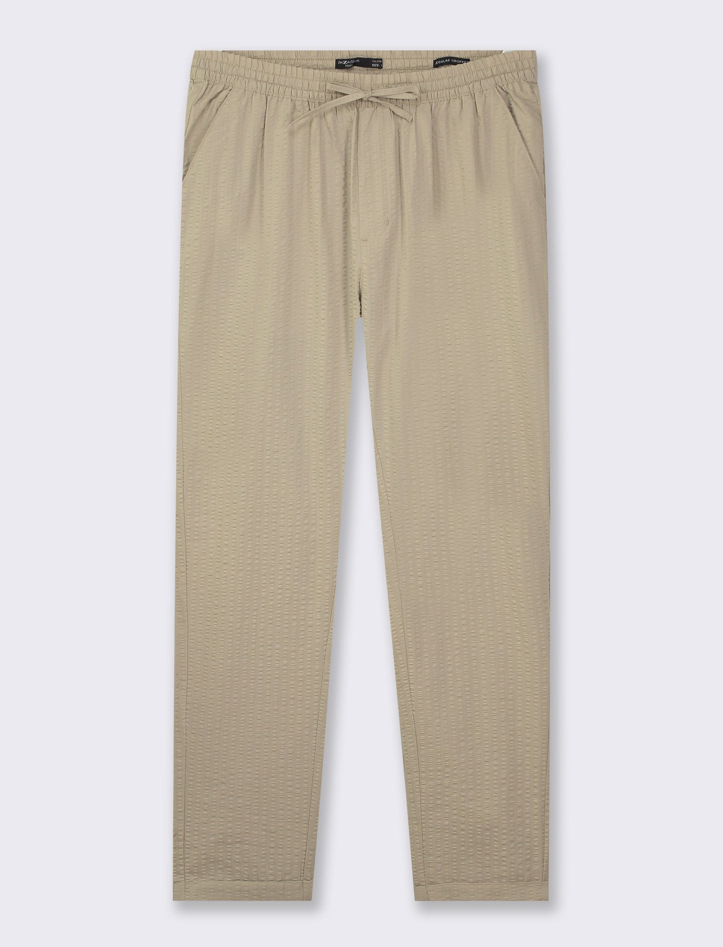 Pantaloni jogger in seersucker - Beige